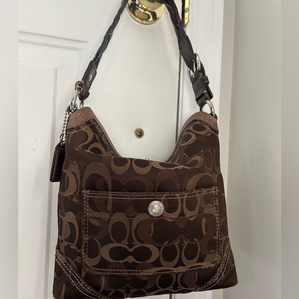 Coach Signature Turlock Optic Hobo Shoulder Bag